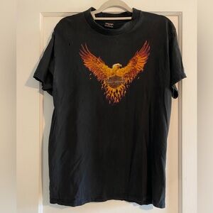 Vintage Thrashed Harley Davidson Bald Eagle Twin Cities Size Large